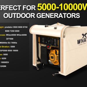 WNATN generator cover,32''L*24”W*24”H Generator Covers Heavy Duty Waterproof,600D generac generator cover,portable generator cover,inverter generator cover for outside(Beige)