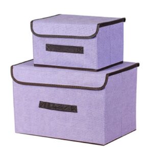 valink baskets set of 2 storage baskets for organizing large fabric storage bins, clothes storage organizer, stackable bins for closet storage purple
