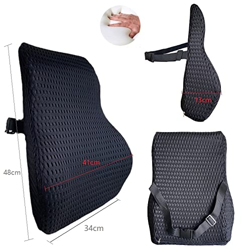 KIFRAL Neck Pillow Car Waist Back Pillow Memory Foam Car Seat Lumbar Cushion Pillows Soft Back Support for Office Chair with Adjustable Straps