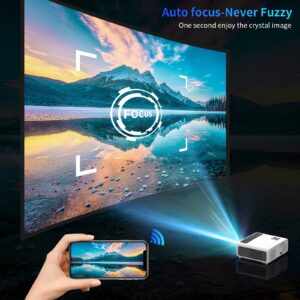 [Auto Focus & Keystone] Android TV 4K Projector with Prime Video Bulit-in,1300Ansi lumens Home Movie Outdoor Projector 4K+ with Wifi 6 and Bluetooth,50% Zoom & 500"Dispaly,8000+ Apps,Dust-Proof