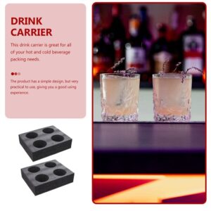 Alipis Takeout Cup Carrier Trays Coffee Tray Cup Holder, 4-Hole Takeout Coffee Cup Bottle Carrier s Foam Hot or Cold Drinks Carrier Cup Trays Beverage Trays for Package