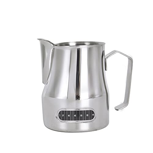 Gravy Boat Milk Jug 500ml/700ml Stainless Steel Frothing Pitcher Pull Flower Cup Coffee Milk Frother Latte Art Milk Foam Tool Coffeware Sauce Jug (Color : Temperature -500ml)