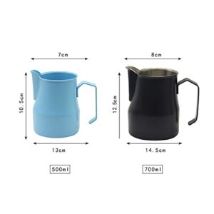 Gravy Boat Milk Jug 500ml/700ml Stainless Steel Frothing Pitcher Pull Flower Cup Coffee Milk Frother Latte Art Milk Foam Tool Coffeware Sauce Jug (Color : Temperature -500ml)