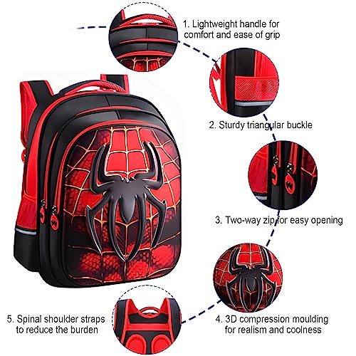 Zrutpim Lightweight Waterproof School Backpack for Kids,3D Cartoon Kids Backpack for School Boys Girls Kindergarten Elementary Toddler Backpack(red)