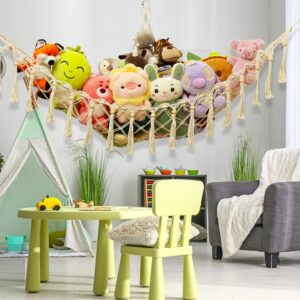 Evbopa Stuffed Animal Net or Hammock Toy Storage with LED Light Hanging Stuffed Animal Storage for Nursery Decor Toy Hammock for Stuffed Animals Toy Organizer