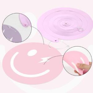 60Pcs Smile Face Birthday Decorations Preppy Party Decorations Smile Face Preppy Party Hanging Swirls Streamers Y2k Hot Pink Supplies for Birthday Party Favors