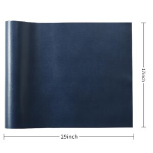 Wooqu PU Leather Book Cloth, Polyurethane Coated and Non-Woven Base, Leather-Like Look, Soft, 17x29”, for Book Binding, Goat Grain, Navy Blue