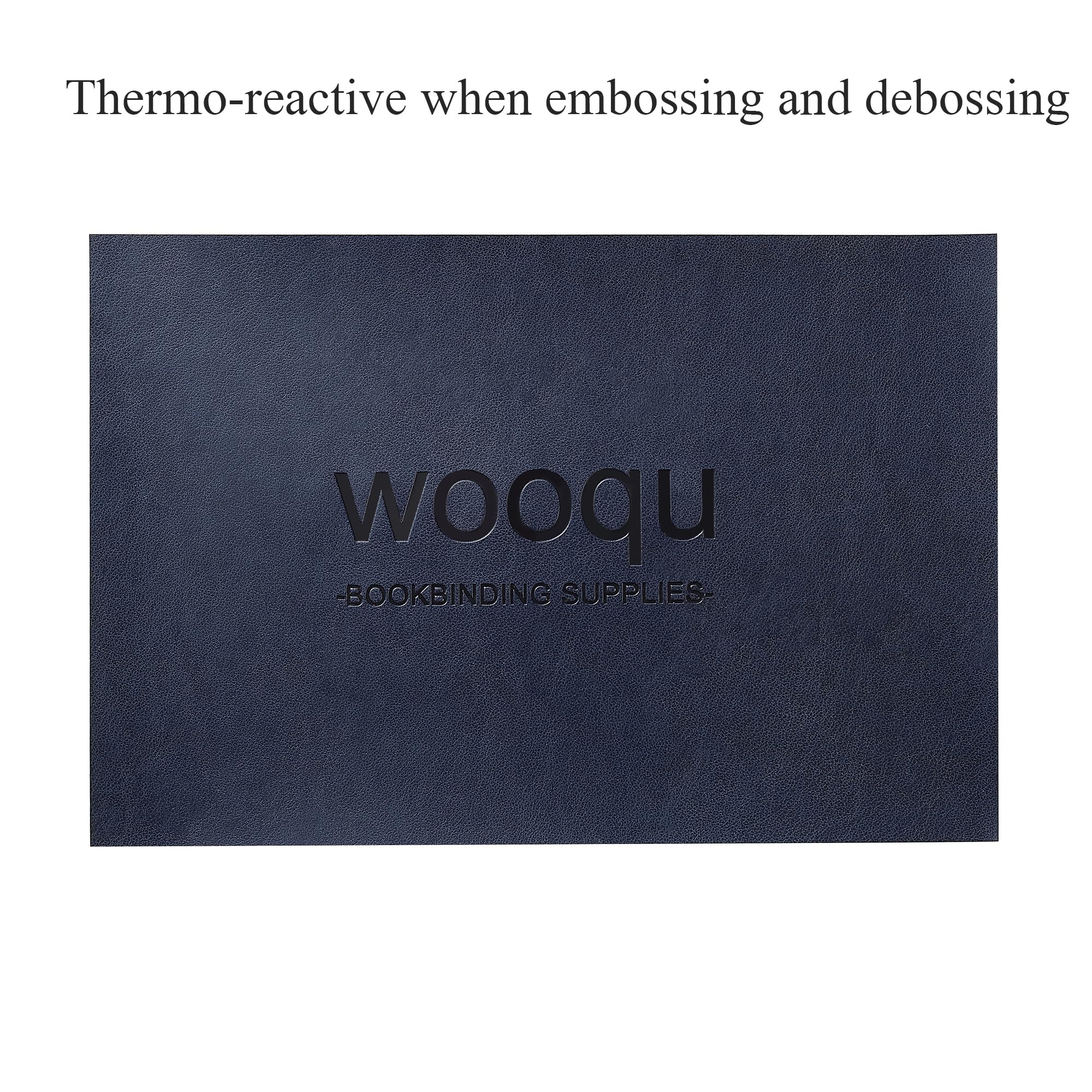 Wooqu PU Leather Book Cloth, Polyurethane Coated and Non-Woven Base, Leather-Like Look, Soft, 17x29”, for Book Binding, Goat Grain, Navy Blue