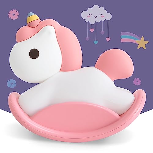 GZOKMOG Night Light for Kids, Touch Control Dimmable Baby Light, Cute Silicone Stress Relief Lamp for Kids, Gift for Girls and Boys (Pink)