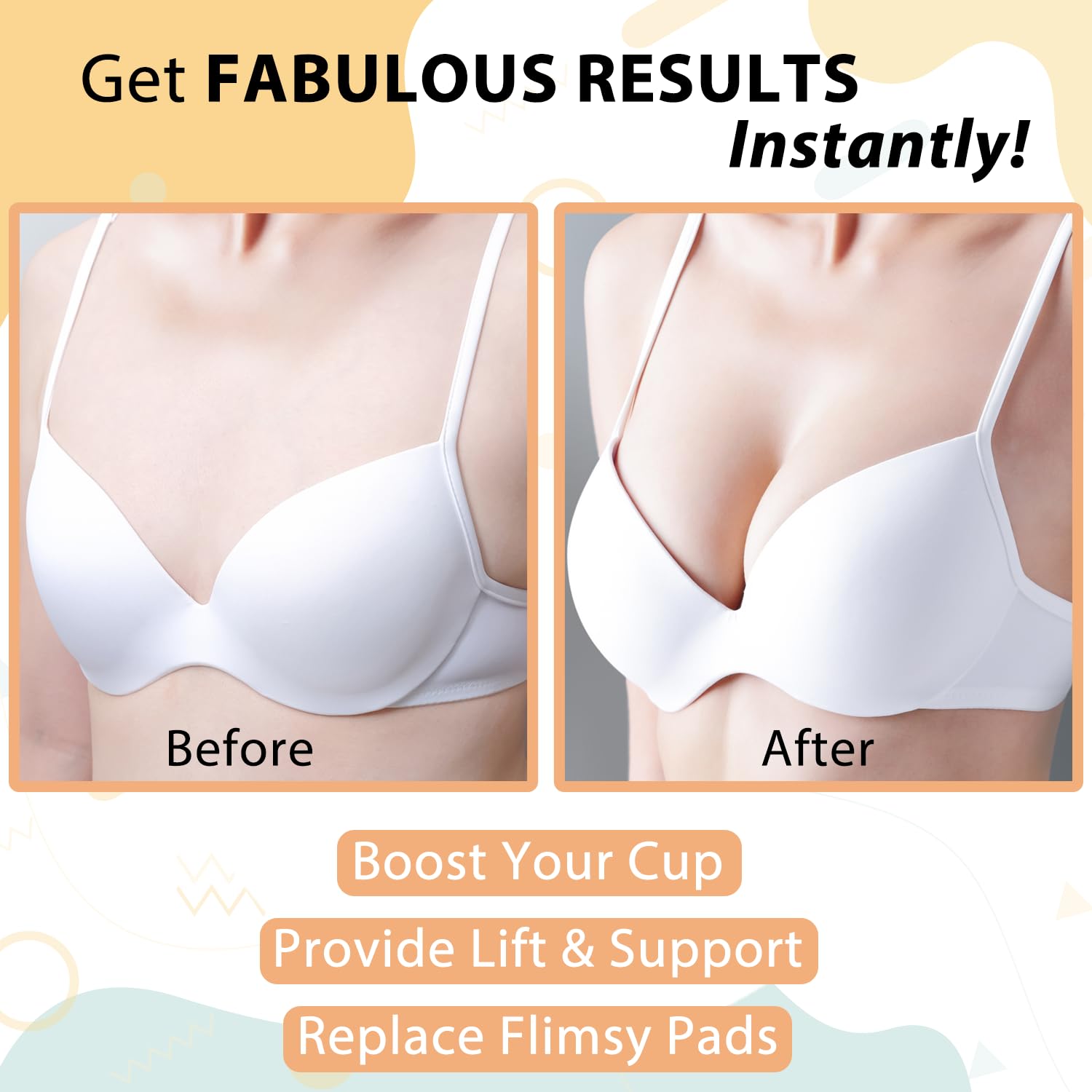 Nimiah Bra Pads Inserts Breast Enhancers Super Push-up Boob Pads Add 2 Cup Sizes Instantly | Sew in Bra Cups for Dresses Bathing Suit Fits A/B Cup