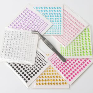 NIACONN 1320pcs Mixed Color Hair Gems Stick on, Bling Face Diamonds Self Adhesive Rhinestones Stickers for Hair, Face & DIY