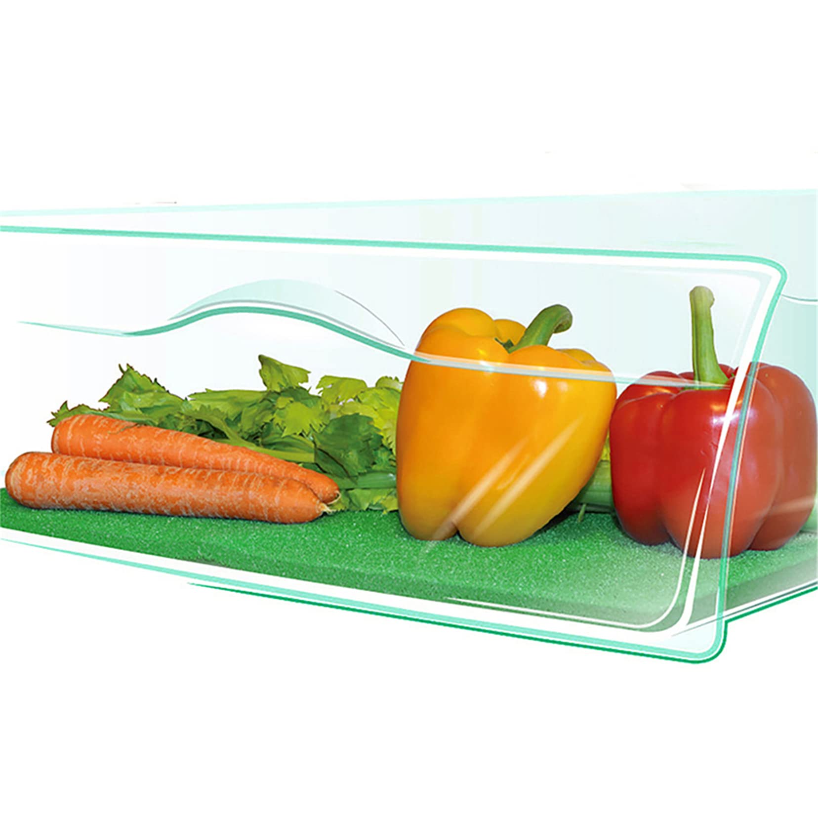 ShanLily Fruit & Veggie Life Extender Liner, Fridge Drawer Liners Washable, Refrigerator Liner Mats Reusable Crisper Keeps Produce Fresh Longer Air Circulating