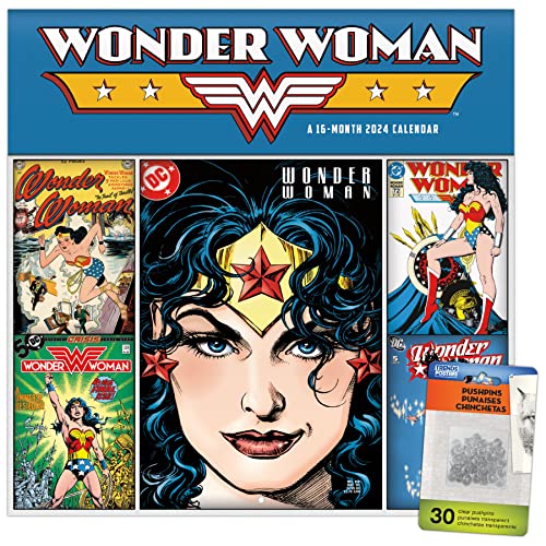 2024 DC Comics Wonder Woman Wall Calendar & Push Pins