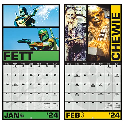 2024 Star Wars: Saga Mini Wall Calendar & Push Pins