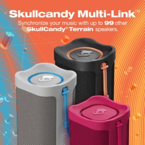 Skullcandy Terrain Mini Wireless Bluetooth Speaker - IPX7 Waterproof Portable with Dual Custom Passive Radiators, 14 Hour Battery, Nylon Wrist Wrap, & True Stereo