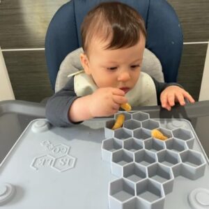 Pincer Pal Silicone Placemat: Toddler Self-Feeding & Fine Motor Skill Development | Non-Slip Mealtime Learning Tool | Baby Led Weaning |Montessori Feeding Essential (Small, Minty Breeze)