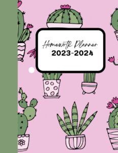 homework planner 2023-2024: cactus designed 8.5x11 assignment organizer for middle school and high school students