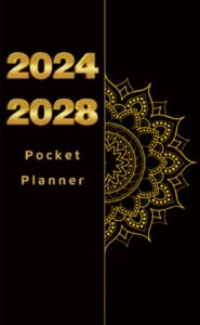 2024-2028 pocket planner: 5 years monthly and weekly calendar from january 2024 to december 2028 for purse