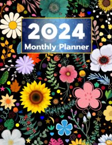 2024 monthly planner: calendar daily and weekly 2024 from january to december with flower cover