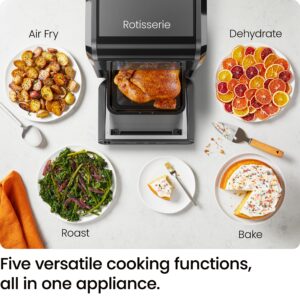 CHEFMAN ExacTemp™ 12 Quart 5-in-1 Air Fryer with Integrated Smart Cooking Thermometer, 28 Touchscreen Presets, Rotisserie, Dehydrator, Bake, XL Convection Oven with Auto Shutoff, Black