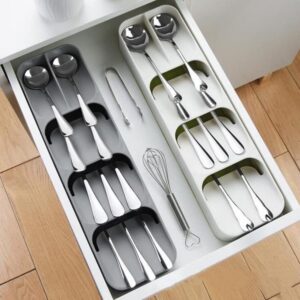 Compact Cutlery Silverware Organizer Kitchen Drawer Tray, Small, Nude Color