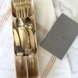 Compact Cutlery Silverware Organizer Kitchen Drawer Tray, Small, Nude Color