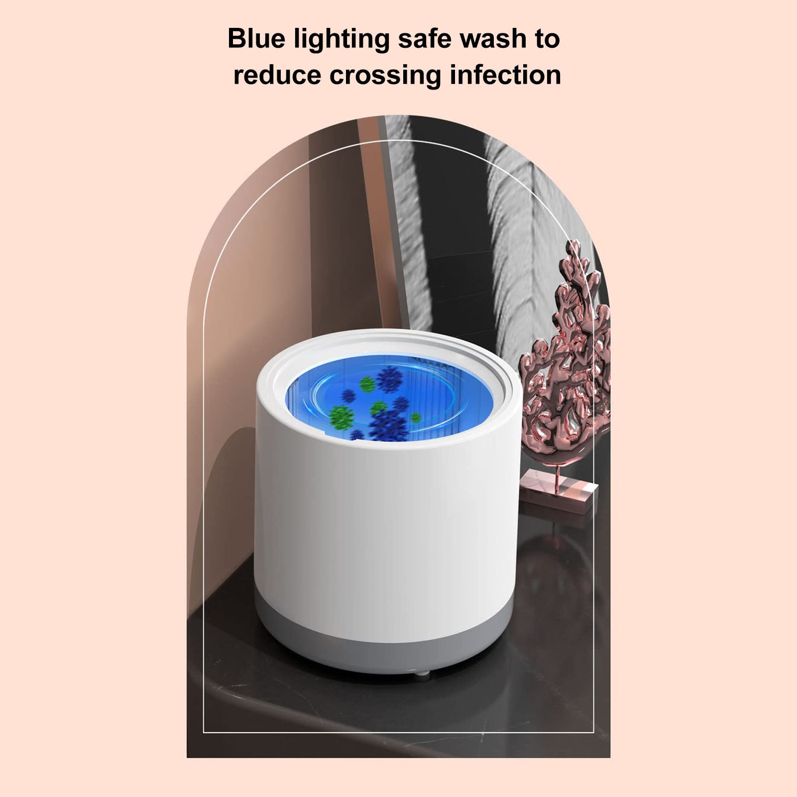 Portable Washing Machine, 2 in 1 6L Mini Washer and Spin Dryer with Drain Basket and Blue Lighting, Compact Laundry Machine Automatic Washing Machine for Underwear for Apartment RV (US Plug)