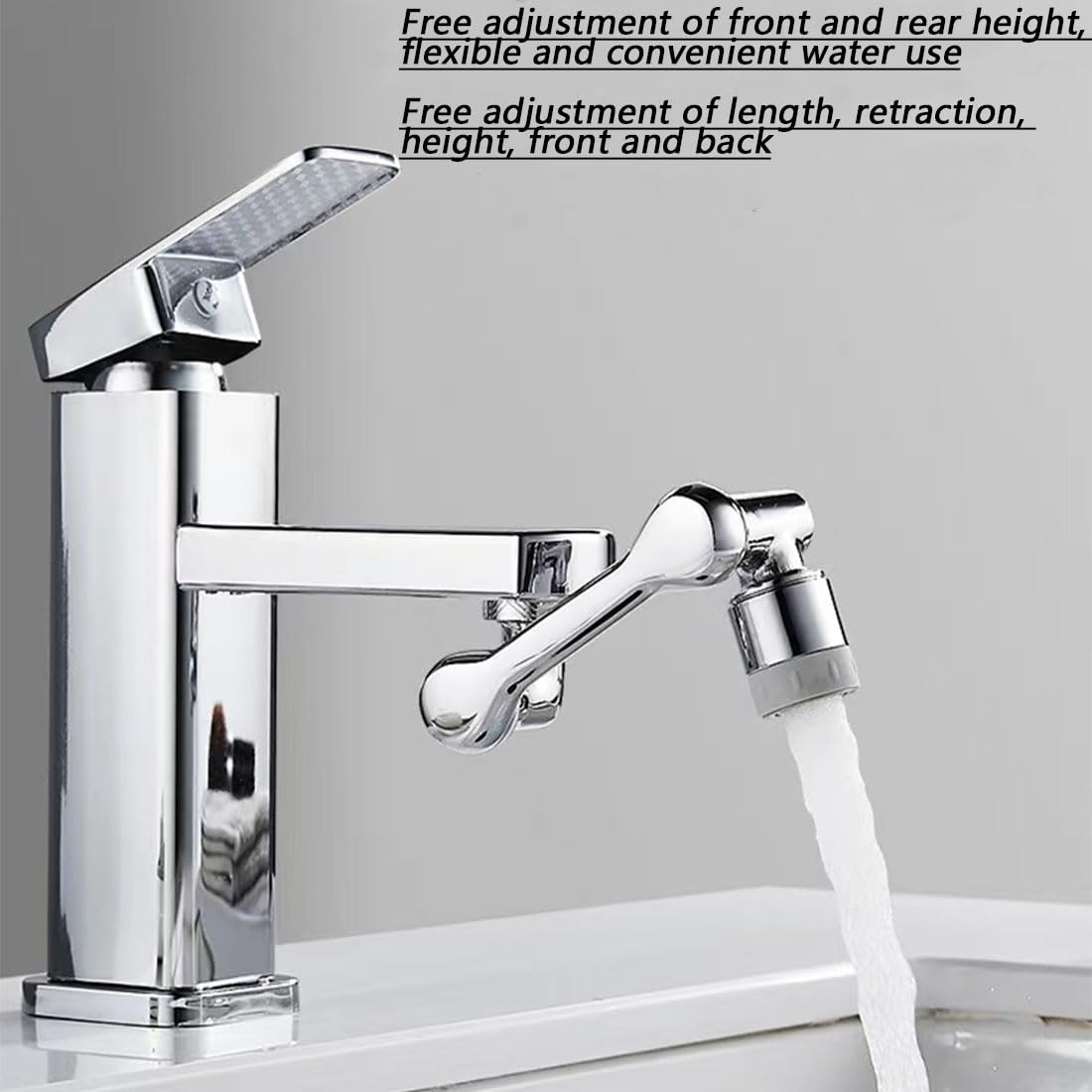 1080° Rotating Faucet Extender for kitchen faucet extension with 2 Water Outlet Modes, Universal Swivel Faucet Attachment, Multifunctional Splash Filter Robotic Arm Splash Filter Faucet Dual mode