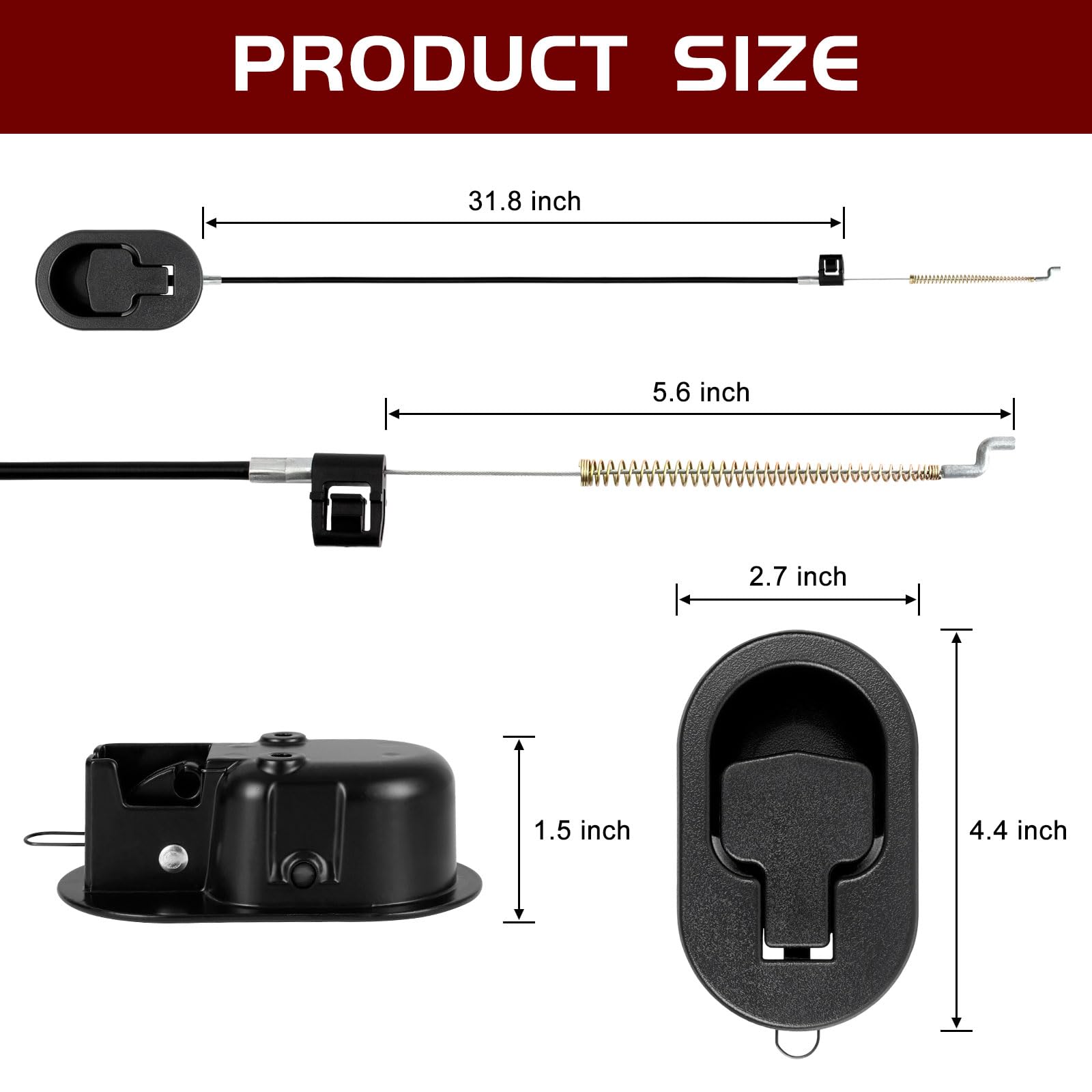 Nonley Recliner Pull Handle, Universal Recliner Replacement Parts, Plastic Sofa Chair Recliner Release Pull Handle with Cable, Fits Most Major Recliner Couch Sofa Chair Furniture