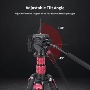 Avella Tripod Fluid Head Pan Tilt Head with Arca Type Quick Release Plate and Handle, Metal Panorama Head with Scaled Base for Compact Video Camera DSLR Camera, Load up to 6.6lb, V502