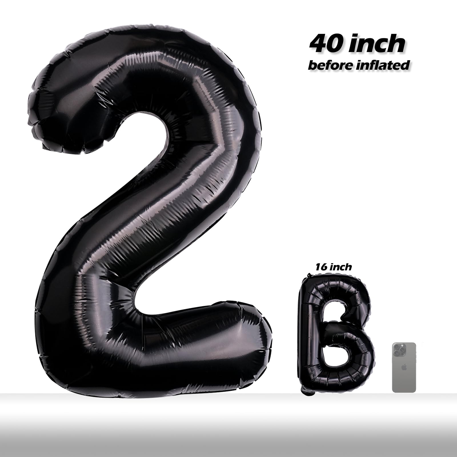 40 Inch 2024 Pack of 4 Black Huge Numbers Balloons Giant Large Helium Foil Mylar Big Number for Christmas New Year Party Graduation Birthday (Black, 40 Inches)