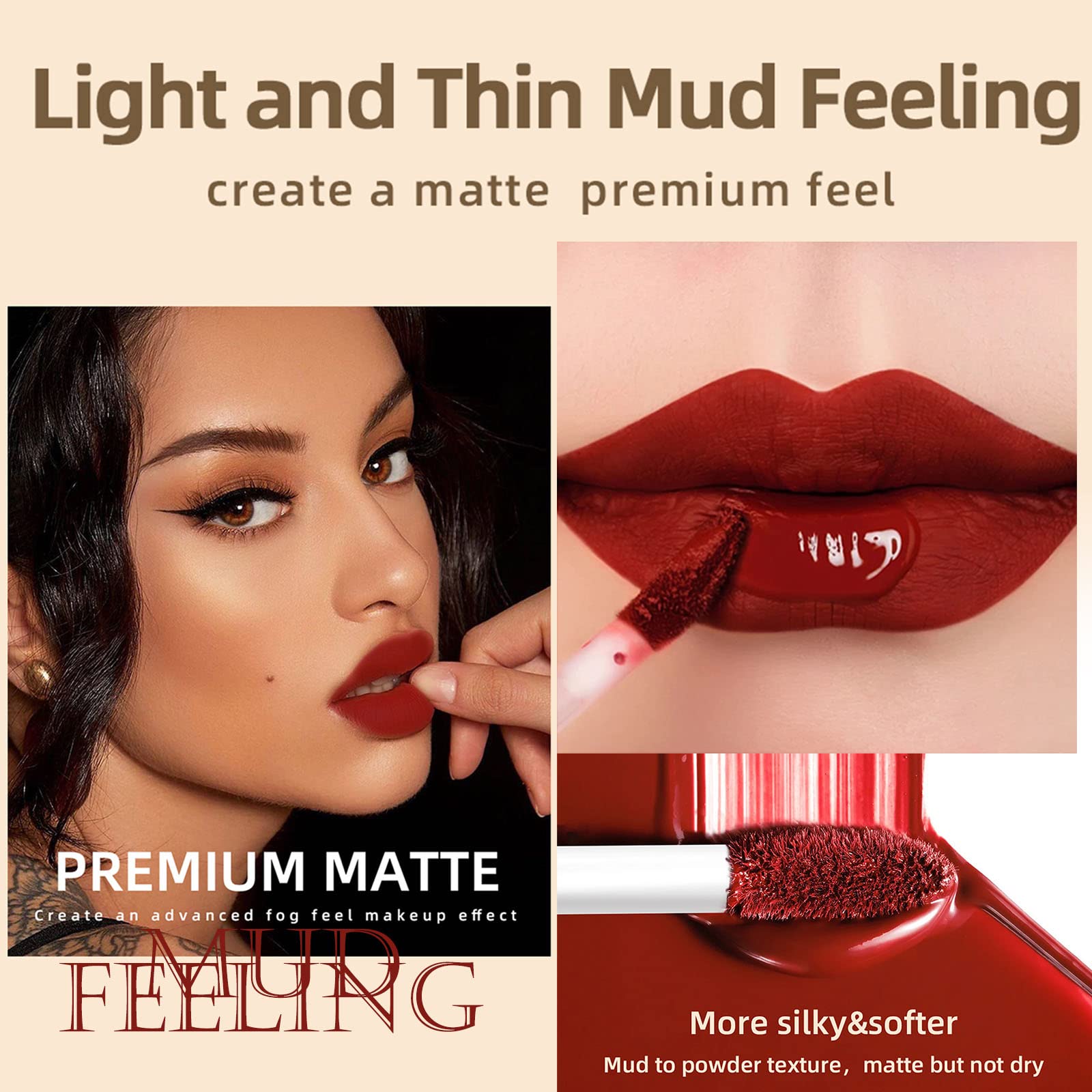 Aseawave Matte Liquid Lipstick Makeup Set, Pigmented Long Lasting Lip Gloss Set, Non-Stick Cup Not Fade Professional Lip Makeup Gift Kit for Women