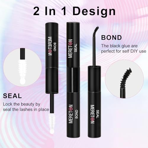 Lash Bond and Seal, Lash Cluster Glue for DIY Eyelash Extensions,Individual Lash Glue for Cluster Eyelash, Strong Hold, Eye Lash Glue for Personal Makeup Use (Black01 Bottle)