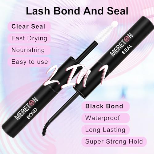 Lash Bond and Seal, Lash Cluster Glue for DIY Eyelash Extensions,Individual Lash Glue for Cluster Eyelash, Strong Hold, Eye Lash Glue for Personal Makeup Use (Black01 Bottle)
