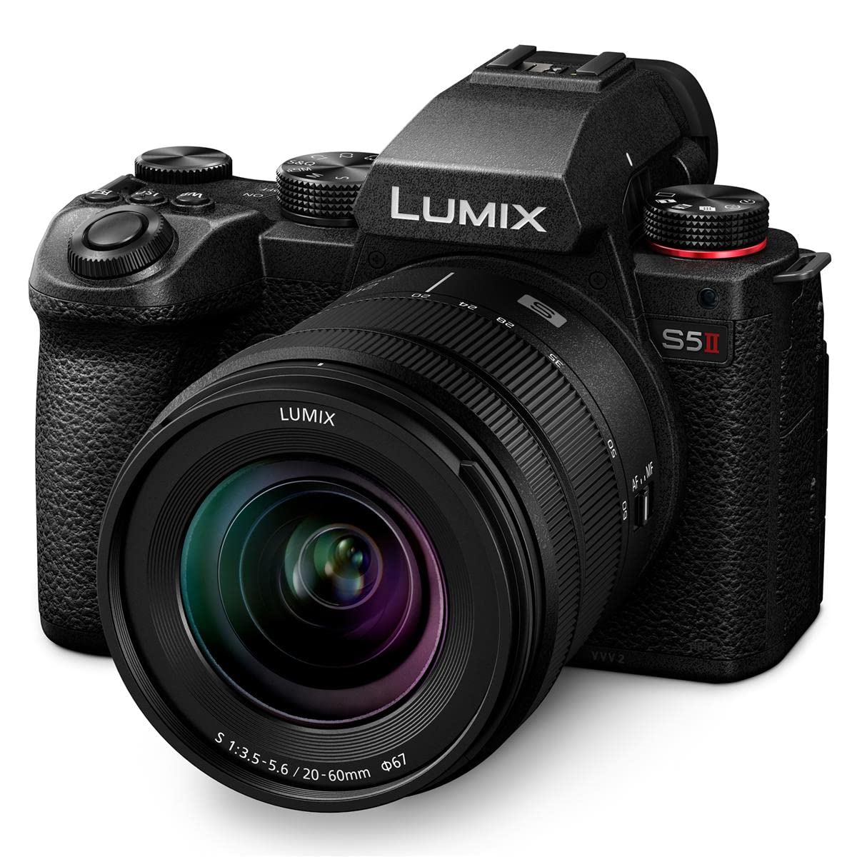 Panasonic LUMIX S5 II Mirrorless Camera with Lumix S 20-60mm f/3.5-5.6 Lens Bundle with Speedlight, 128GB SD Card, Backpack, 2X Battery, Dual Charger, Strap, Aluminum Tripod, and Accessories