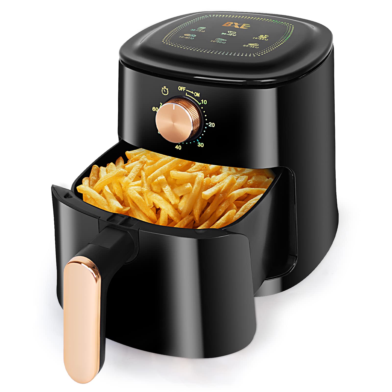 BXE Air Fryer Healthy Oil-Free Cooking Non-Stick Easy To Clean Quiet Operation With Temperature And Time Control 80% Less Oil Ideal For Quick And Easy Meals Black