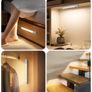 LOFTER-pro Under Cabinet Lights, LED Motion Sensor Light, USB-C Rechargeable 10 LED Closet Lights Wireless Magnetic Stick-Anywhere Night Light for Kitchen, Wardrobe, Closets, Cupboard, Stairs