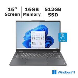 Lenovo IdeaPad Flex 5 16" 2.5K (2560x1600) IPS Touchscreen 2-in-1 Laptop, Intel Core i7-1255U up to 1.7 GHz, 10C, 16GB RAM, 512GB SSD PCIe, Backlit, Fingerprint Reader, EAT Cloth