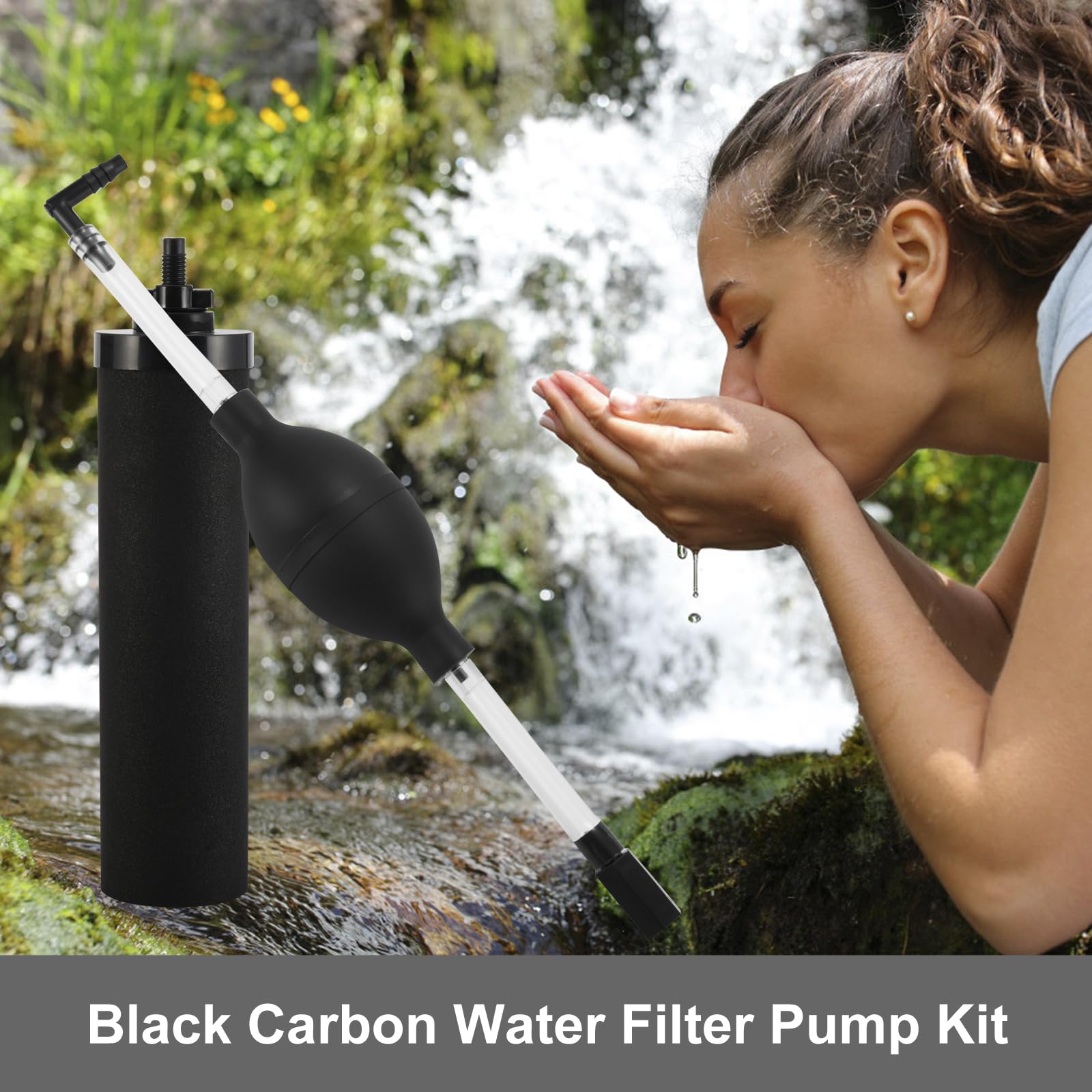 Kainasch Black Primer for BB-9 Black Carbon Filter, Hand-Powered Prime and Purge 2 in 1 Primer Pump Kit Compatible with Berkey Filter Replacement Elements