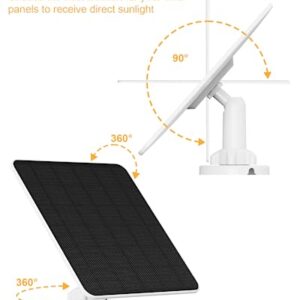 HXVIEW 6W Solar Panel for Security Camera, 5V Solar Panel Charger for Micro USB & USB-C Port Outdoor Camera, 20% Efficiency Than 5W, 360° Adjustable & IP66 Waterproof