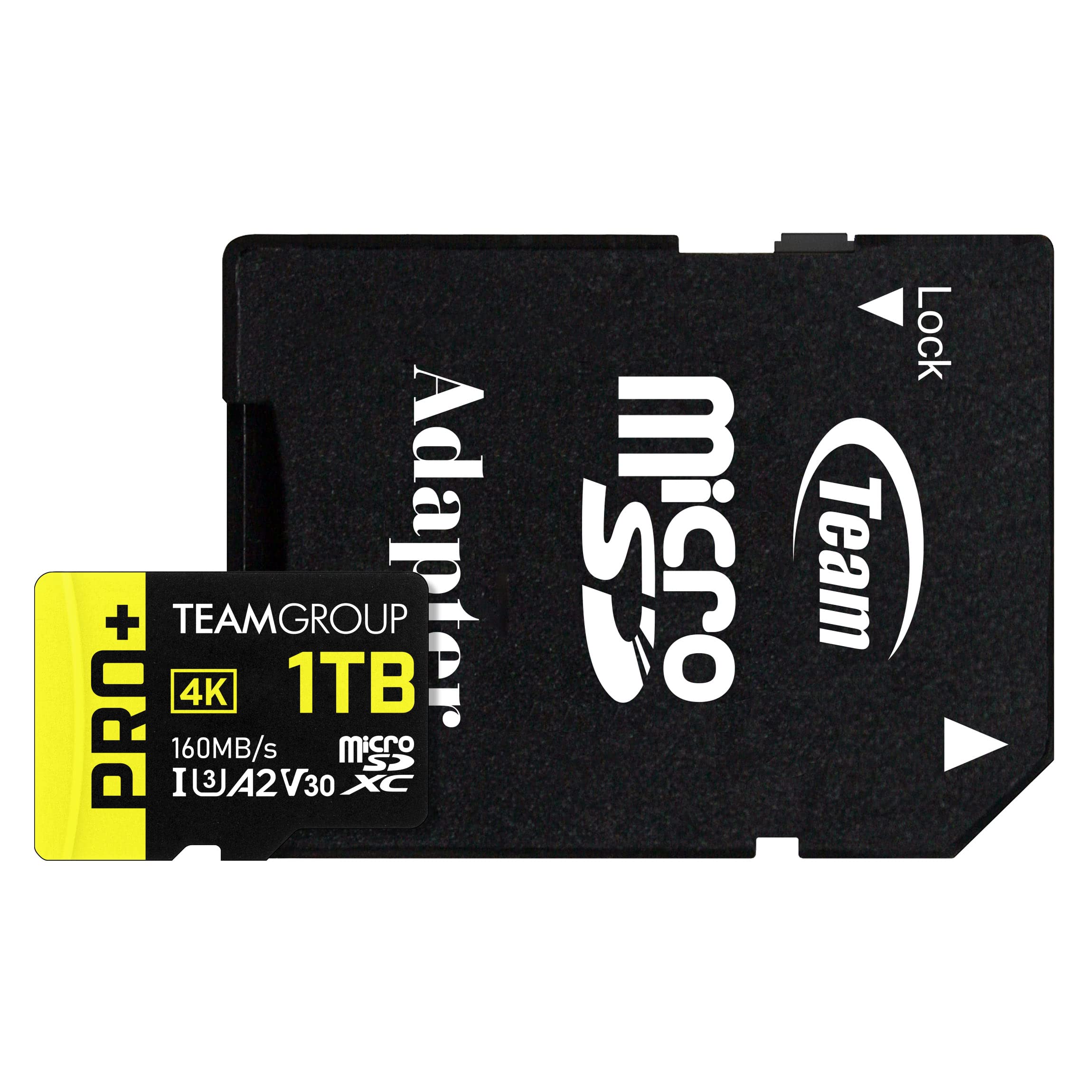 TEAMGROUP A2 Pro Plus Card 1TB Micro SDXC UHS-I U3 A2 V30, R/W up to 160/110 MB/s for Nintendo-Switch, Steam Deck, Gaming Devices, Tablets, Smartphones, 4K Shooting, with Adapter TPPMSDX1TIA2V3003