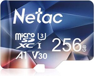 netac 256gb micro sd card up to 100mb/s tf card uhs-1 microsdxc memory card a1, u1, c10, v30 high-speed expanded storage card for smartphone/camera/bluetooth speaker/gaming/movie