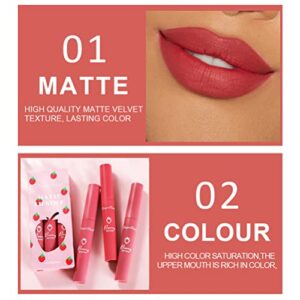 ZARICS 3PCS Nude Matte Lipstick Set, 24 Hour Superstay Natural Nude Lipstick Velvet Smooth Crayon Lip Stain, Long Lasting Waterproof Lip Gloss Lipstick for Women Makeup (Set C)