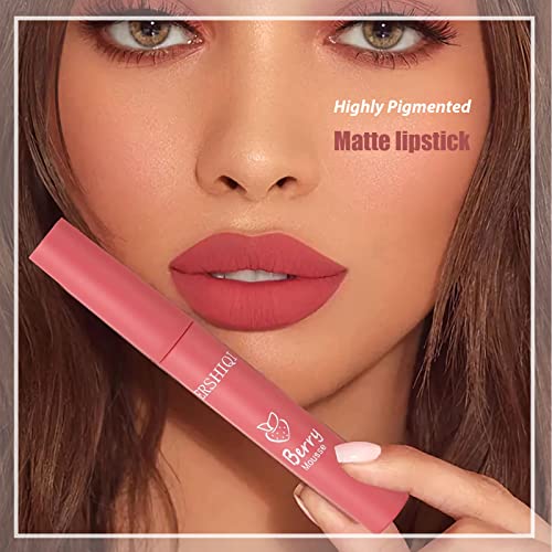 ZARICS 3PCS Nude Matte Lipstick Set, 24 Hour Superstay Natural Nude Lipstick Velvet Smooth Crayon Lip Stain, Long Lasting Waterproof Lip Gloss Lipstick for Women Makeup (Set C)