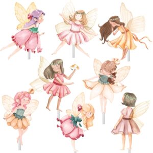 fairy cupcake toppers flower fairy party cupcake toppers 24pcs fairies party cake picks garden birthday party decorations for elves theme baby shower supplies