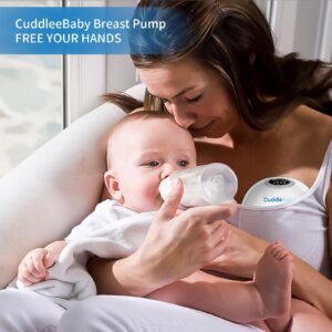 CuddleeBaby Breast Pump Hands Free, Wearable Breast Pump, Eletric Double Portable Breast Pump with 4 Modes & 9 Levels, LCD Display, Long Battery Life Wearless Double Milk Extractor,24mm,2 Pack