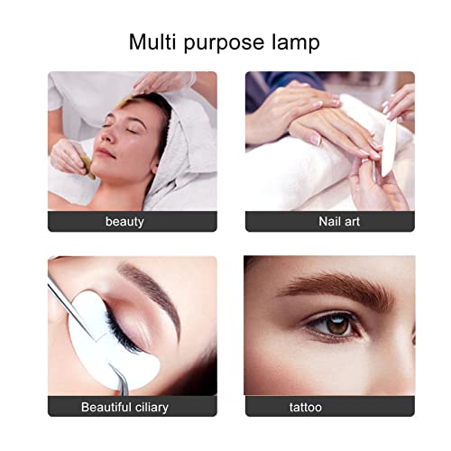 Half Moon Nail Desk Lamp, 40W 28in 2000LM Dimmable LED Half Moon Table Lamp Manicure Lamp with Remote for Beauty, Skincare, Lashes, Eyebrows, 3200K‑5600K, 7 Color, 10 Brightness (US Plug)
