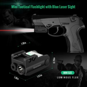 Gmconn Pistol Green Red Laser Light Combot, 350 lm Gun Flashlight with Strobe Mode Green Red Laser for Handgun,Compact Rail Mount Tactical Flashlight, USB Rechargeable Weapon for Pistols (Red Laser)