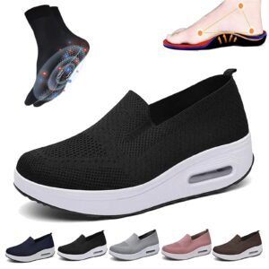 lovejdrsiey fitsshoes women's orthopedic sneakers, easyfrot orthopedic sneakers, orthopedic slip on sneakers for women (7, black)