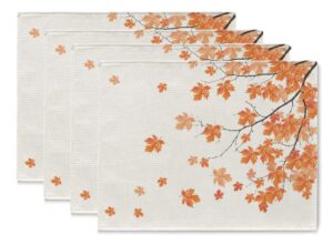 fall placemats set of 4 autumn maple leaves vintage table mats 12 x 16 inch seasonal farmhouse kitchen dining table decor